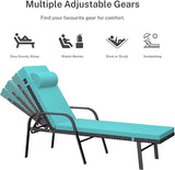 Patio Chaise Lounge Set 3 Pieces Pool Lounge Chairs - Photo 4