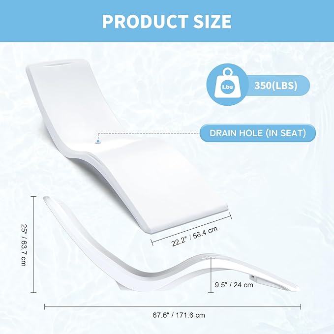 in Pool Lounge Chairs, Pool Lounger for Sun Shelf, Waterproof Patio Furniture with Weather-Resistant Design - Photo 3