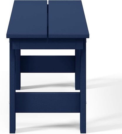 WestinTrends Ashore Outdoor HDPE 48" Modern Backless Patio Bench, Navy Blue