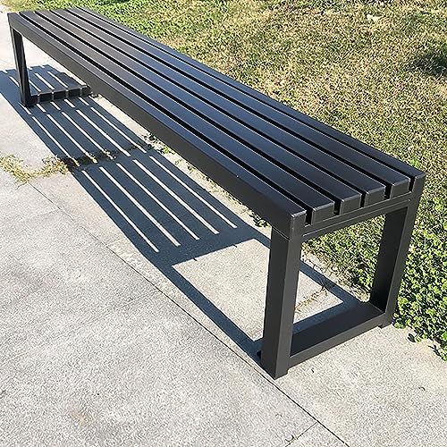Weather Resistant Outdoor Metal Garden Bench - No Backrest, 100/120/150 cm - Stylish & Durable Patio Furniture for Gardens & Outdoor Spaces