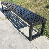 Weather Resistant Outdoor Metal Garden Bench - No Backrest - Photo 1