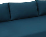 Claremont Outdoor 3 Seater Daybed with Cushions - Acacia Wood - Teak/Dark Teal - Photo 5