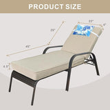 JMGBird Outdoor Chaise Lounge Cushion 70x22x4.5 Beige - Waterproof Patio Pool Chair Pad with Straps - Photo 2
