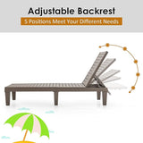 Tangkula Outdoor Chaise Lounge Chair, Lightweight Patio Lounge Recliner Chair with Adjustable Backrest - Photo 6