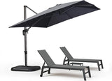PURPLE LEAF Outdoor Patio Chaise Lounge Chair Set of 2 Chair with Rolling Wheels Lounge Chair for Patio Poolside Garden - Photo 2