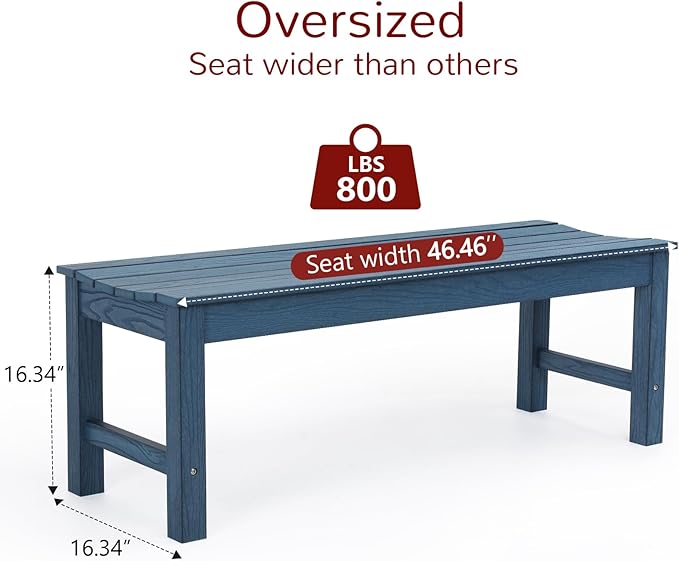 Stoog Backless Outdoor Bench, 2-Person Patio Benches for Outdoors, Weatherproof Garden Bench, Never Rot or Fade - Photo 3