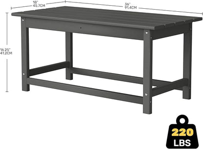 Costaelm Adirondack Conversation Table, HDPE Outdoor Drink Weather Resistant, Outdoor Patio Porch Accent Balcony Table for Pool, Seaside, Backyard, Gray