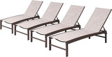 Patio Aluminum Chaise Lounge Chair, Set of 4 Outdoor Recliner Lounge Chair Sun Loungers - Photo 1