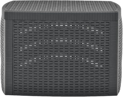 Side Table,Garden Table,Weather Resistant,with Convenient Storage Area for Refreshments,with an Attractive, Flat, Rattan-Look Design,Anthracite 21.3"x21.3"x14.4" Plastic