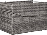 Outdoor Chaise Lounge Folding Grey Rattan Recliner 24.4 x 75.6 x 37.4 in Weather-Resistant Sun Lounger with Dark Grey - Photo 4