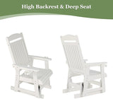 Poly Lumber Patio Glider for One Person, with Cup Holders, High Backrest and Deep Contoured Seat, HIPS Material - Photo 7