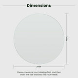 24 inch Round 1/4" Thick Pencil Polished Edge Glass Table Top with 6 Bumpers - Tempered - Photo 3