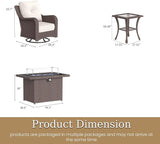 7 Piece Patio Furniture Set with Fire Pit Table - Photo 2