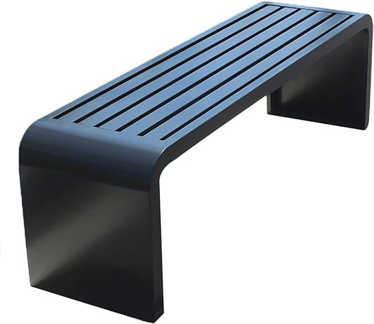 Waterproof Outdoor Garden Bench, Steel Frame Outdoor Bench, Metal Garden Bench 100/120/150/180cm, 500 LBS Weight Capacity, for Park Yard Patio Deck Lawn (Color : Black, Size : 39x15x18inch)