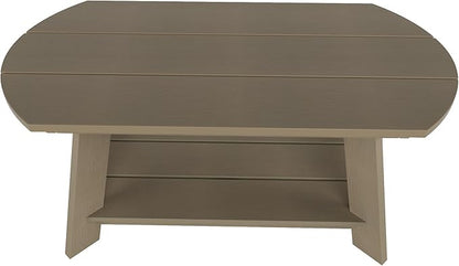 WestinTrends Tuscany Outdoor Coffee Table, All Weather HIPS 2 Tier Patio Adirondack Coffee Table, Taupe