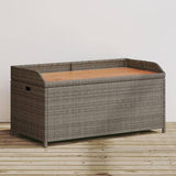 Outdoor Storage Bench with Seat 39.4 Inch, Gray PE Rattan & Acacia Wood Garden Bench with Waterproof Bag - Photo 1