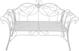 Outdoor Bench Garden Benches for Outdoors Patio Bench Metal Front Porch Bench with Sturdy Cast Iron Metal Frame - Photo 1