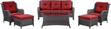 Rilyson Outdoor Patio Wicker Furniture Set - 6 Piece Rattan Patio Conversation Sectional Sofa Set with 1 Couch - Photo 1