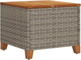 Modern Square Outdoor Garden Table, 17.7-Inch Small Patio Side Table, Synthetic Poly Rattan End Table for Balcony, Porch - Photo 7