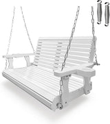 Wooden Porch Swing 2-Seater, Bench Swing with Cupholders, Hanging Chains and 7mm Springs, Heavy Duty 800 LBS - Photo 1