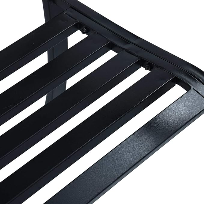 Patio Bench Black 47.2" Steel Porch Bench Outdoor Bench Deck Bench Garden Bench for patios, Gardens, Decks