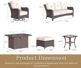 7 Piece Patio Furniture Set with Fire Pit Table - Photo 2