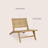 Eyely TAP2000A Virellan Mid-Century Modern Wood Armless Outdoor Patio Chair Contemporary, Bohemian, Coastal - Photo 3