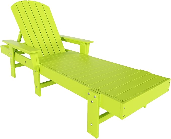 WestinTrends Dylan 2 Piece Adirondack Reclining Chaise Lounge with Arms Lime