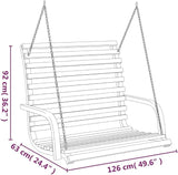 Solid Bent Wood Swing Bench with Teak Stain, 49.6x24.8x36.2 Inches, Durable Outdoor Seating for Patio Garden - Photo 6