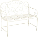 Outdoor Garden Bench, Sturdy Iron 2-Seater with Decorative Backrest, Weather-Resistant Metal Loveseat for Patio, Porch - Photo 3
