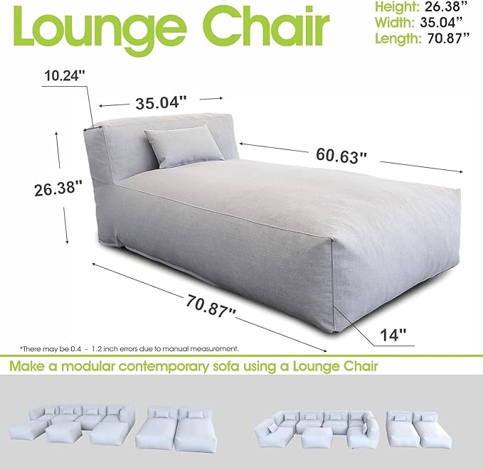 Outdoor Bean Bag Lounger Chair - Photo 2