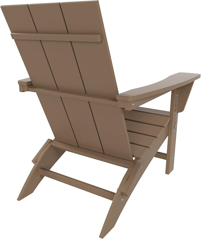 WestinTrends Ashore Modern Outdoor Folding Adirondack Chair (Set of 4), Weathered Wood