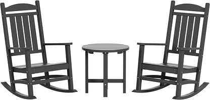 WestinTrends Malibu 3-Piece Set Outdoor/Patio Rocking Chairs with a Side Table (2 Seater), Gray