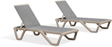 PURPLE LEAF Outdoor Chaise Lounge Chair Set of 2 Pool Lounge Chair with Champagne Aluminum Plastic Stackable Patio - Photo 9