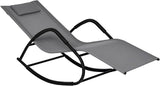 Outsunny Rocking Chair, Zero Gravity Patio Chaise Sun Lounger, Outdoor Rocker, UV Water Resistant, Pillow for Sunbathing - Photo 1