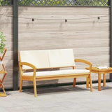 vidaXL Cream White Outdoor Garden Bench with Cushions for Two - Photo 2