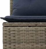 Gray Poly Rattan Garden Bench with Cushion - Photo 7