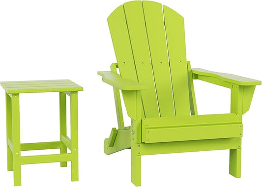 Costaelm Outdoor Table and Chairs, Small Patio Set Outdoor Seating, All Weather Porch Furniture Set Lounge Chairs for Outside Firepit Garden Lawn, Lime