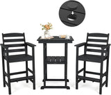 FUNBERRY Outdoor Bar Set with Umbrella Holes, Tall Adirondack Chairs and Table - Photo 1