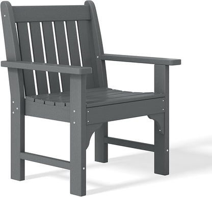 WestinTrends Malibu Outdoor Patio HDPE Adirondack Dining Arm Chair, Gray
