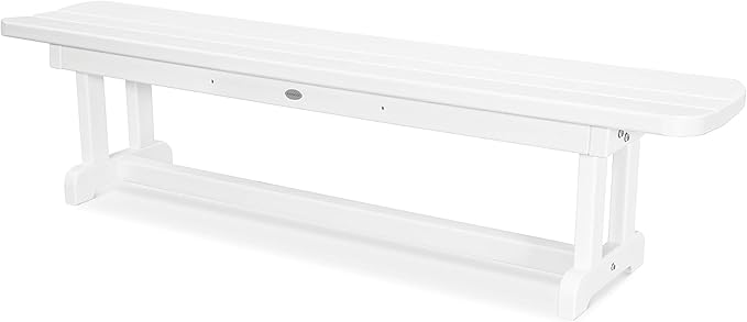 POLYWOOD Park 72-Inch Harvester Backless Bench, White