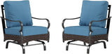 Sophia & William Extra Large Outdoor Patio Motion Sofa Chairs Set 2 PCS Heavy-Duty Metal Porch Furniture with High Back - Photo 1