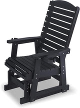Poly Lumber Patio Glider for One Person, with Cup Holders, High Backrest and Deep Contoured Seat, HIPS Material - Photo 1