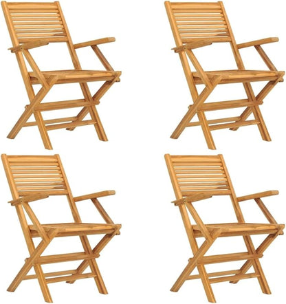 Folding Patio Chairs 4 pcs 21.7"x24.4"x35.4" Solid Wood Teak Outdoor Chairs Furniture Balcony Furniture Suitable for Gardens, Pools, patios.