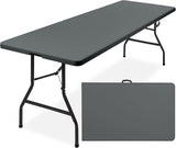Best Choice Products 8ft Plastic Folding Table, Indoor Outdoor Heavy Duty Portable w/Handle, Lock for Picnic, Party - Photo 1
