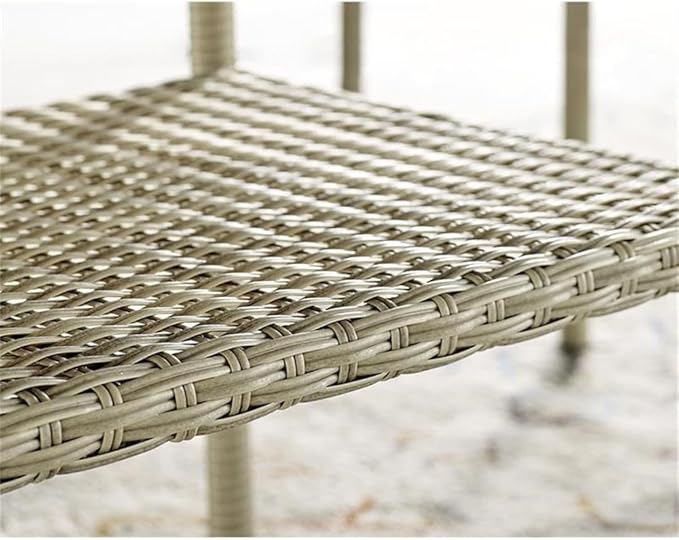 Alaterre Furniture "Windham All-Weather Wicker Outdoor 26"" H Cocktail Table with Glass Top", light gray - Photo 8