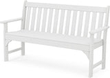POLYWOOD Vineyard 60" Outdoor Patio Bench, White - Photo 1