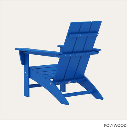 POLYWOOD Modern Adirondack Chair – All-Weather Outdoor Lawn Adirondack Chairs – HDPE, Fade-Resistant & Durable Outdoor Furniture – For Patio, Deck & Fire Pit Chairs – Pacific Blue