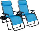 Goplus Oversized Zero Gravity Chair, XL-Extended Version, Outdoor Recliner w/Cup Holder & Detachable Headrest - Photo 1