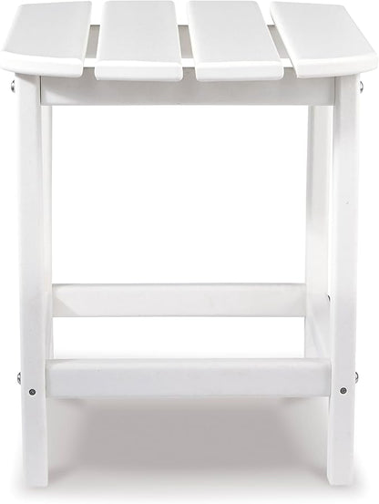 Signature Design by Ashley Sundown Treasure Outdoor Patio HDPE Weather Resistant End Table, White